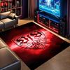 VfB Stuttgart Clubwapen Rood Rookeffect Print Vloerkleed Antislip Rechthoekig Vloermat Voetbalfan Gaming Slaapkamer Woonkamer Huisdecoratie Tapijt