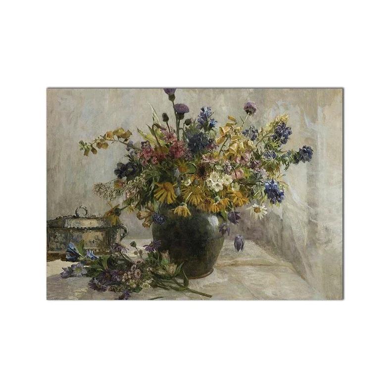 Vintage Flower Nordic Posters, Canvas Painting, Modern Wall Art, Beige Gallery Decor, Picture for Living Room Interior