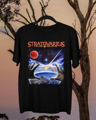 NOWA CZARNA KOSZULKA UNISEX Z KRÓTKIM RĘKAWEM ZESPOŁU STRATOVARIUS