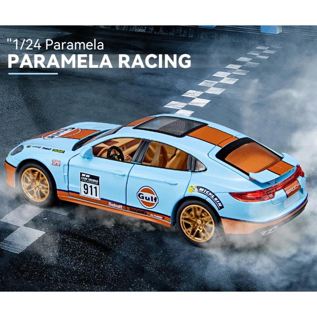 1/24 Porsche Panamera GULF Supercar Alloy Diecasts & Toy Vehicles Metal Toy Car Model Sound and Light Collection Toy
