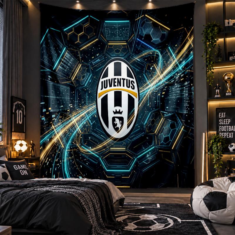 Arazzo da Appendere a Parete Tessuto Stampato Juventus FC per Soggiorno Camera da Letto Decorazione per la Casa