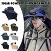 Solar Charging Fan Hat Wide Brim Breathable Mesh Fishing Outdoor