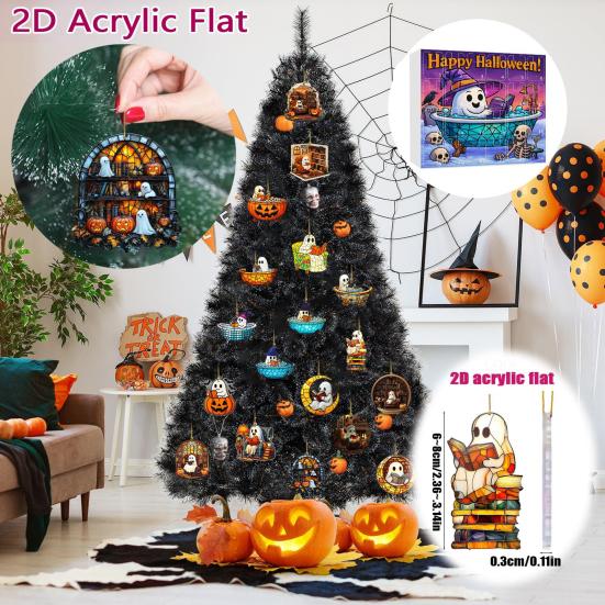 1 Set Halloween Ghost Countdown Calendar 24 Days Spooky Reading Bubble Bath Ghost Ornament Advent Calendar Holiday Bookworms Gift