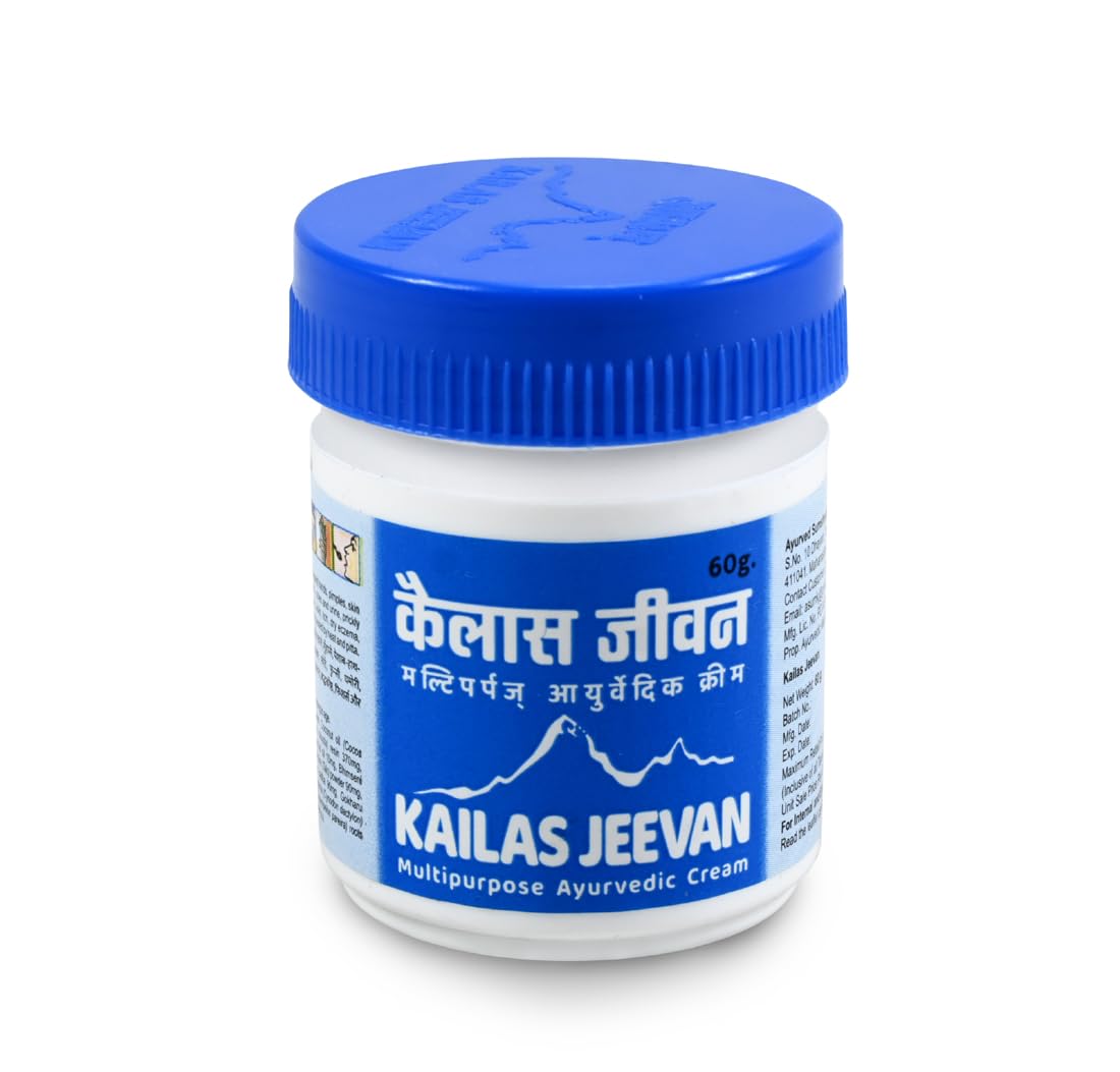 

Крем аюрведический многоцелевой Kailas Jeevan 60 г Упаковка 1 шт. | Натуральное питание для кожи при сухости, трещинах на пятках, уход за морщинами, успокаивающее облегчение