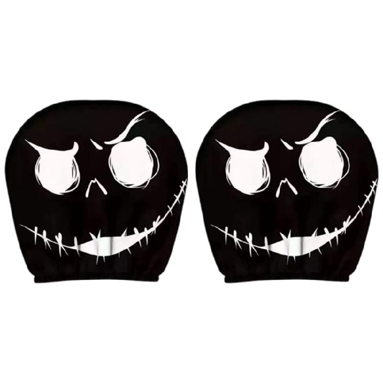 Halloween Inspired Car Headrest Protectors Soft Materials Universal Design Humorous Spooky Prints For Auto Interior 2pcs