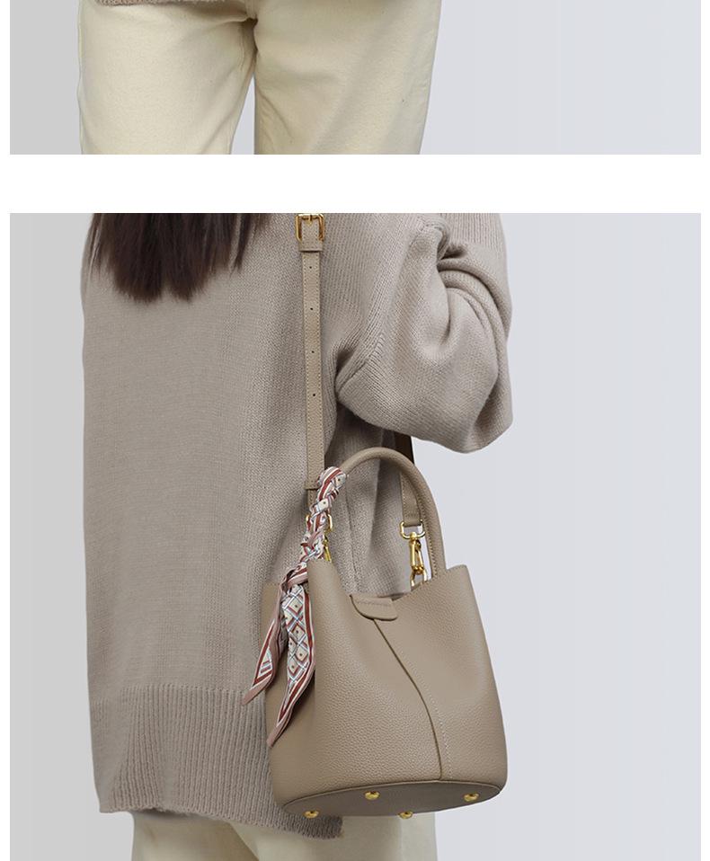 Women's Versatile Small Tote: This Year's Trendy Genuine Leather Crossbody Commuter Bucket Handbag