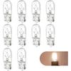 10 Stück T10 168 192 Glühbirne, Mini-Halogen-Glühbirne, 12V 5W Hitzebeständiges Quarzglas Instrumentenbrett-Glühbirnen/Bremslichter/Standlichter