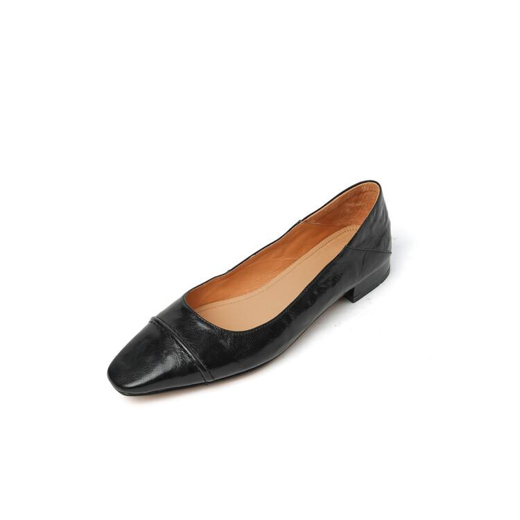 

Мода НОВЫЕ Весенне-Осенние Женские Туфли Натуральная Кожа Обувь для Женщин Квадратный Носок Туфли на Низком Каблуке Лаконичные Базовые Женские Туфли Черные Туфли 40 чёрный