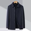 Men's Double-Sided Wool Cashmere Lapel Coat - Mid-Length, Autumn/Winter, Business Fit
