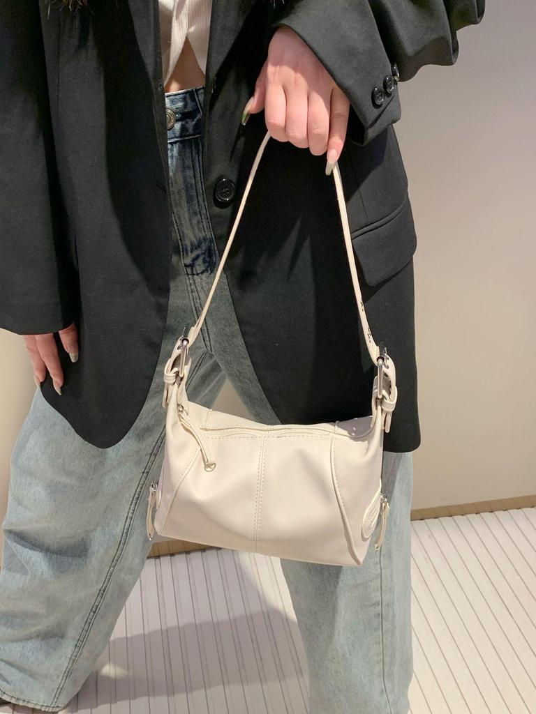 Cool Girl Retro Leather Shoulder Handbag with Zipper - 2025 Design