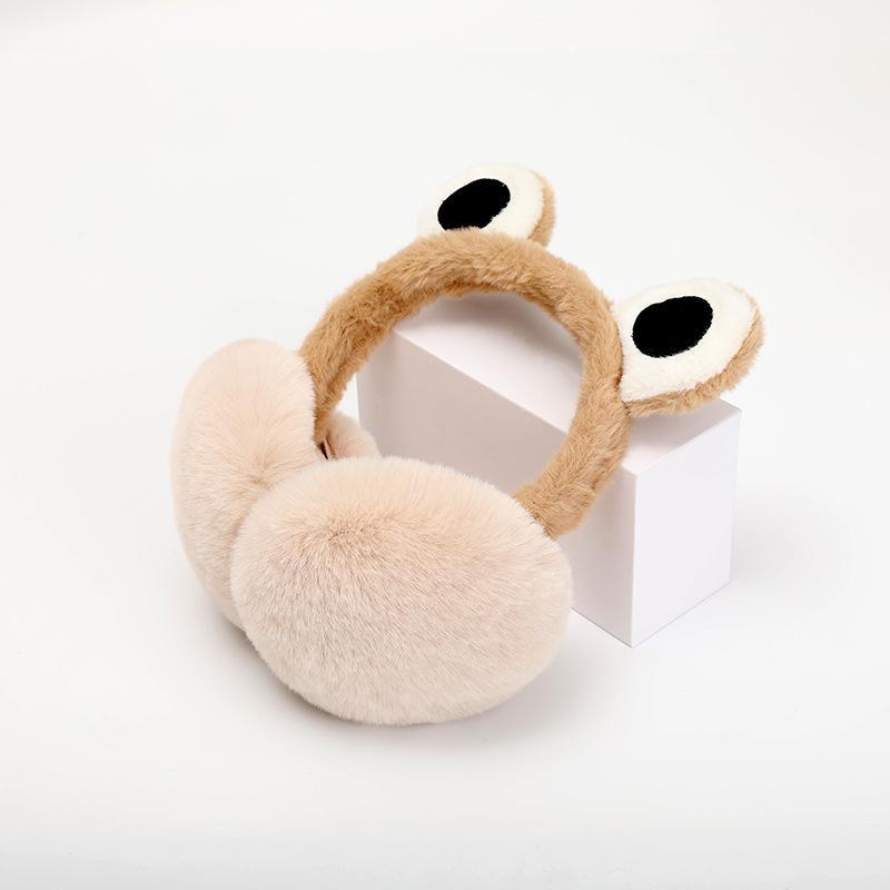 Plush Foldable Earmuffs with Big Eyes - Velvet, Cold-Proof, and Warm for Winter