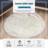 Round Long Pile Faux Wool Carpet for Living Room or Bedroom