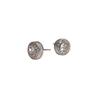 Copper Inlaid Super Flash Round Zircon Full Diamond Stud Earrings Women'S Light Luxury And Elegant Temperament White Diamond Earrings