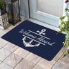 Navigation Anchor Rope Welcome Mat Blue and White Navigation Design Universal Lobby Mat Lakeside Villas Cabins Shipyards Carpets