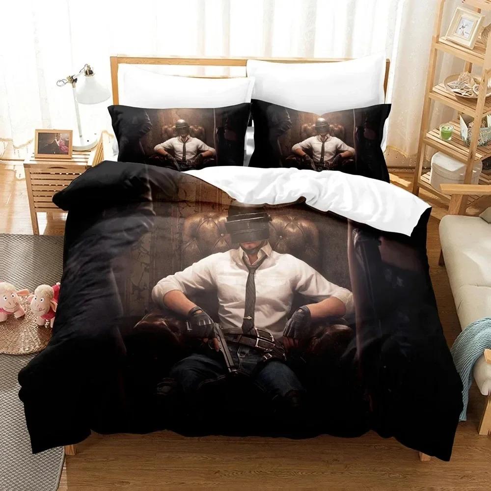 3D Print Game Battlegrounds PUBG Bedding Set Boys Girls Twin Queen Size Duvet Cover Pillowcase Bed Kids Adult Home Textileextile