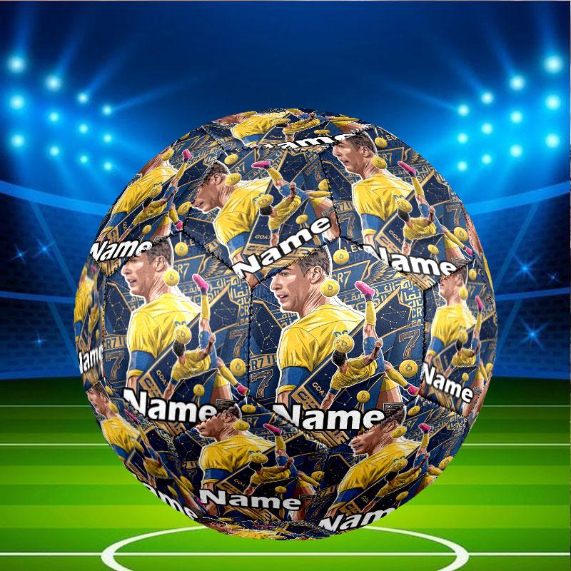 Custom Name Personalized Cristiano Ronaldo Print Size 5 Soccer Ball Training & Match Football, for Team, Kicking, Gift for Football Enthusiasts