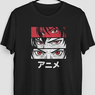 Japanese Anime Graphic Tee, Manga Eyes T-Shirt, Unisex Fit