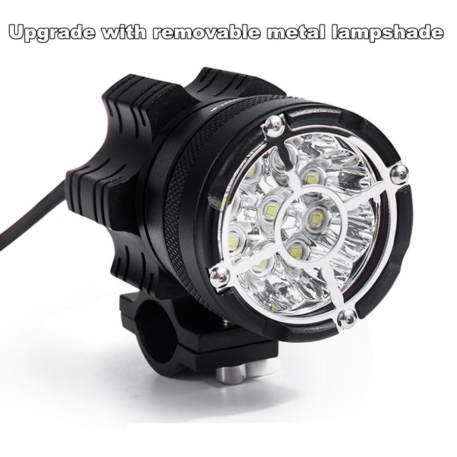 For Motorcycle Headlight 9 Beads (Pair) + Wiring Harness Switch-Mdl5001