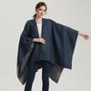 Reversible Cashmere-Feel Women's Poncho Shawl for Spring and Autumn