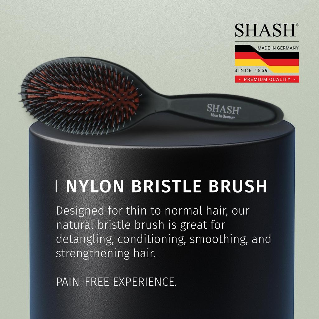 Handmade In Germany Since 1869 Nylon and Boar Bristle Brush For Normal To Heavy and - Hair, Travel, Kids, (Medium)