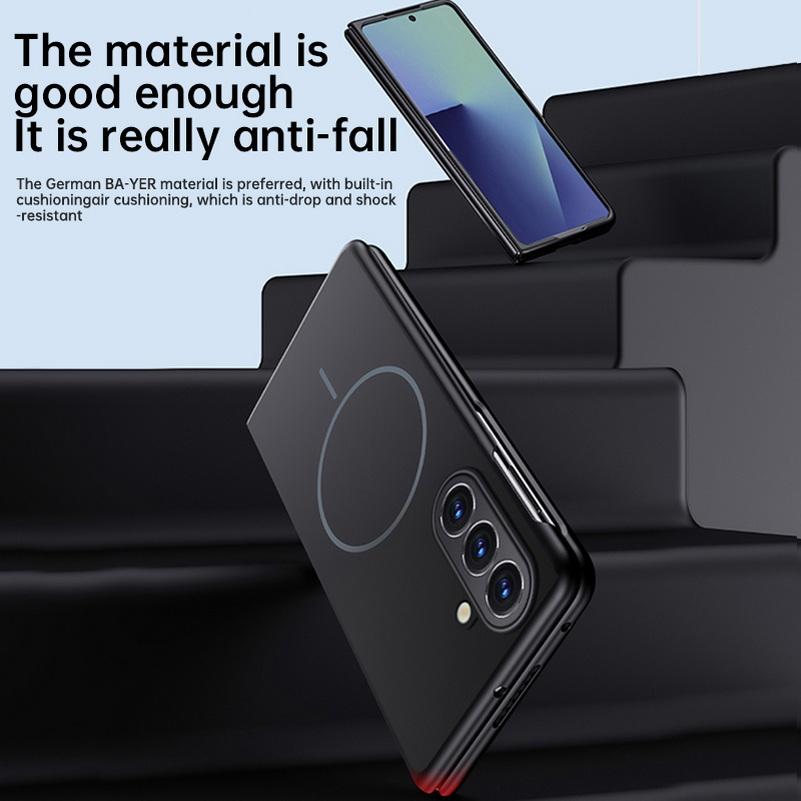 Slim Bezel-less Skin Feel Built-in Thin Magnetic Ring Case For Samsung Z Fold Wide Fold 8 Galaxy Z Fold 7 6 5 4 Protective Cover