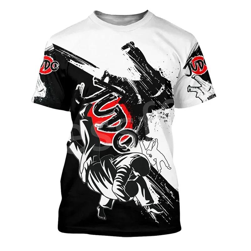 

Модные забавные картинки дзюдо для мужских футболок, трендовая цифровая печать, повседневные топы с круглым вырезом и короткими рукавами S