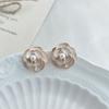 Camellia Xiaoxiang stud earrings women's summer new trendy niche design pearl earrings flower temperament retro earrings