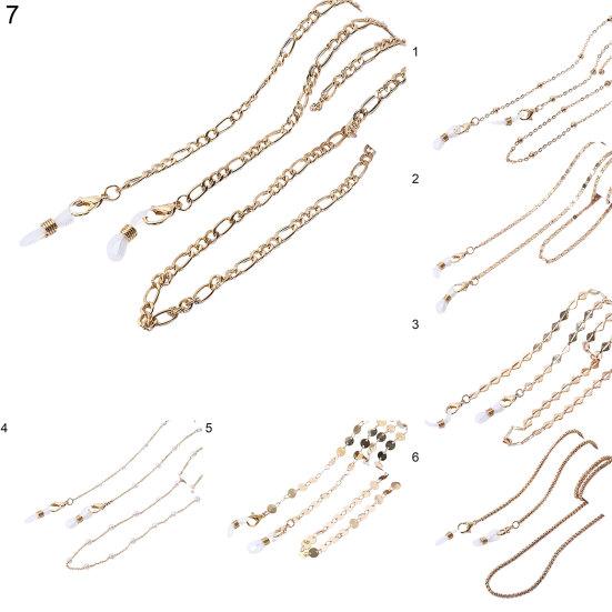 Glasses Chain Faux Pearl Neck Strap Rope Metal Fixed Eyeglass Cord for Driving