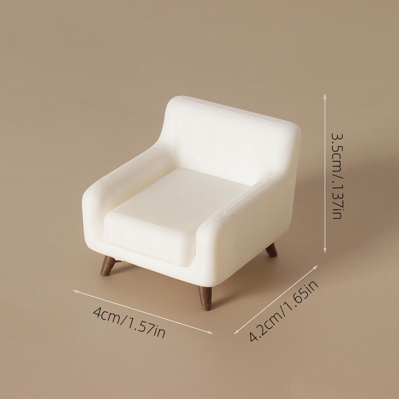 1/12 Dollhouse Mini White Sofa Model Dollhouse Simulation Furniture Decoration Dolls House Scene Ornament Pretend Play Toys