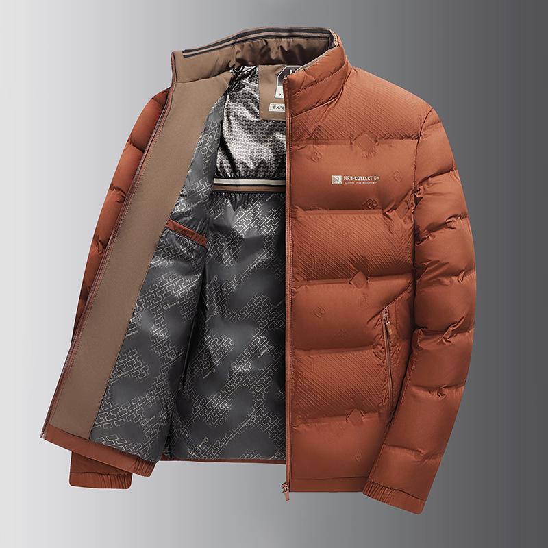 2024 Herren Dicke Baumwolljacke mit Stehkragen - Langarm Wintermantel für Mittelalte und Ältere