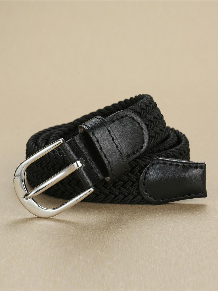 Children'S Unisex Knitted Belt Elastic Elastic Fine Belt Casual Canvas Belt Tide