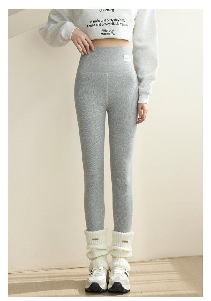 H799 Damen Extra Dicke Fleece-gefütterte Lammwoll-Leggings, Große Größen, Warme Herbst-/Winter-Oberbekleidung.