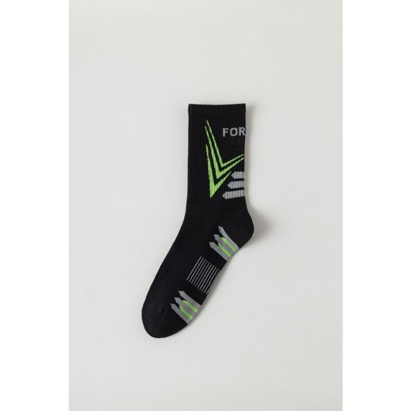 

Мужские весенне-осенние амортизирующие нескользящие влагопоглощающие хлопковые носки для баскетбола и бега 1 pair чёрный