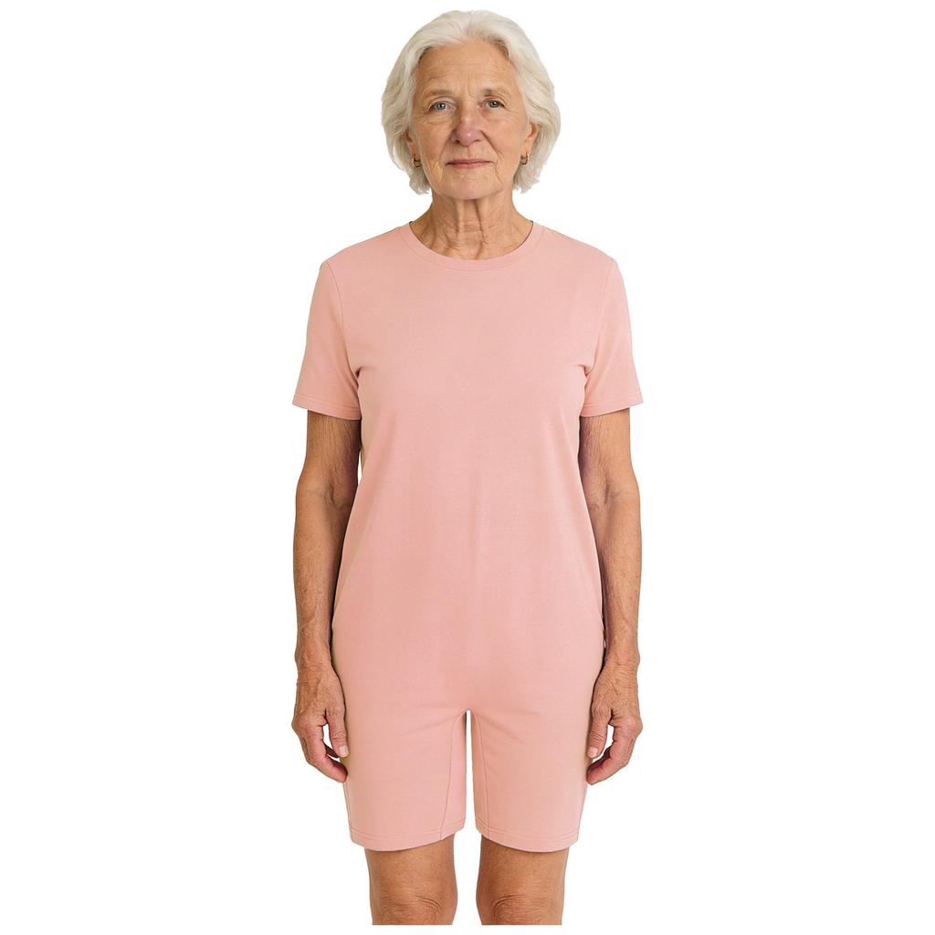Mono Adaptativo Unisex S-3XL: Mono con Cremallera Trasera Anti-Deslizamiento, Manga Corta de Fácil Cuidado para Personas Mayores y con Necesidades Especiales
