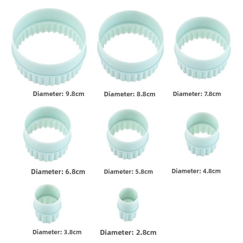 Round Lace Dual Purpose Food Grade Dumpling Skin Biscuit Mould 8 Pcs Set