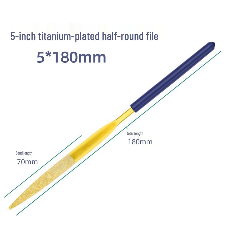 Sada diamantových pilníků Lionwei s titanovým povlakem - 3", 4", 5" Různé ploché, malé a trojúhelníkové pilníky pro broušení slitin.