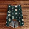 Ladies' Fashionable Casual Long Sleeved Christmas Printed Round Neck Knitted Yarn