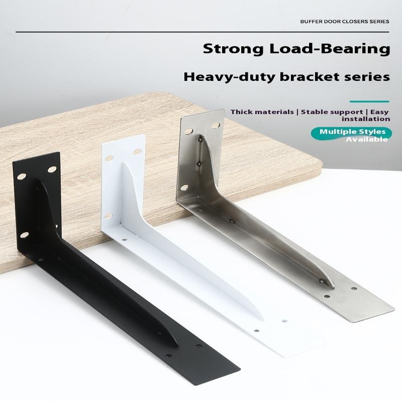 1/2Pcs Black/White/Silver Stainless Steel Corner Code Triangle Bracket Load-Bearing Bracket Wall Fixed Corner Storage Rack