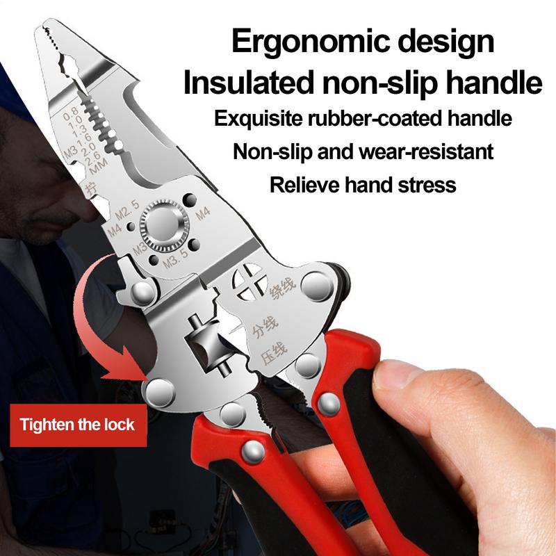 Electrical Wire Strippers Cable Stripping Cutter Multi-function Hand Cable Stripping Crimper Professional Wire Crimping Tool For