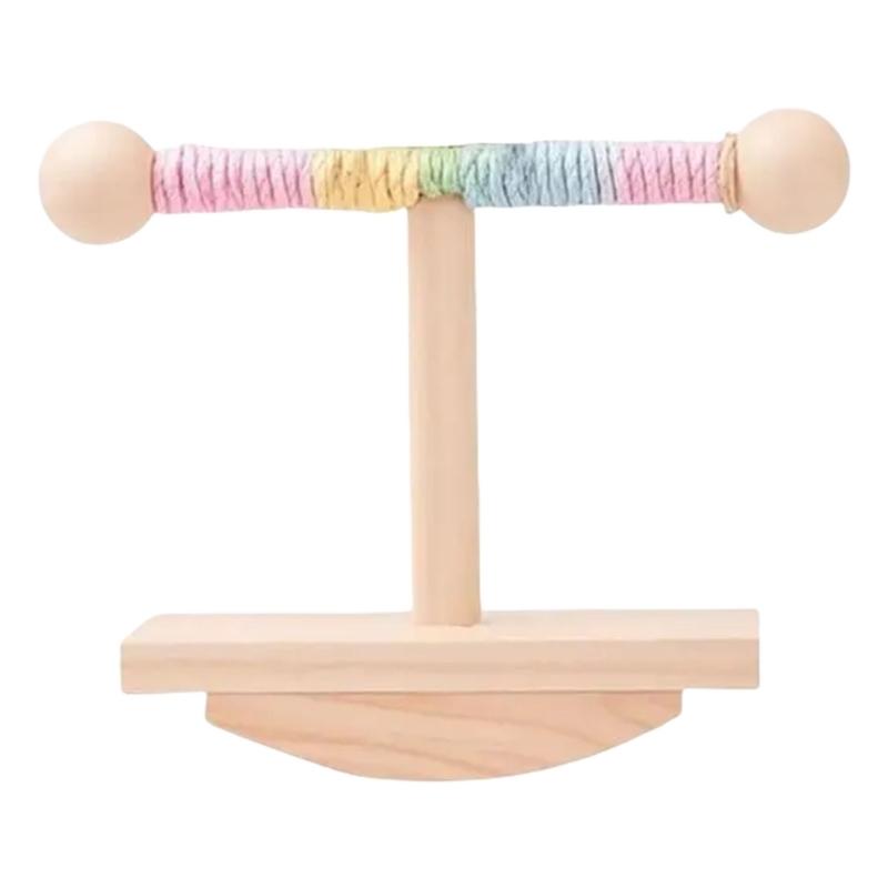 Verstellbarer Papageien-Spielständer aus Holz Vogel-Spielplätze mit schwingender Basis zum Stressabbau und zur Intelligenzentwicklung