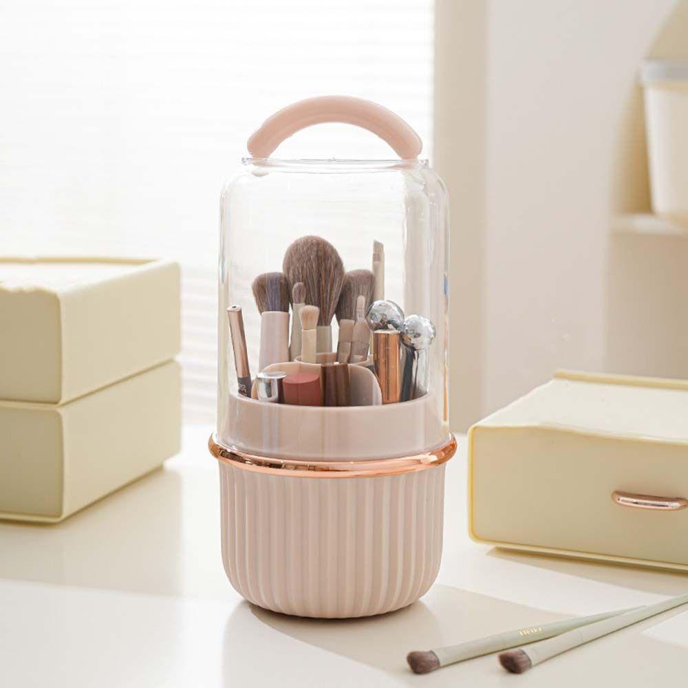 

360 Rotating Makeup Brush Holder Clear Makeup Brushes Organizer for Home белый