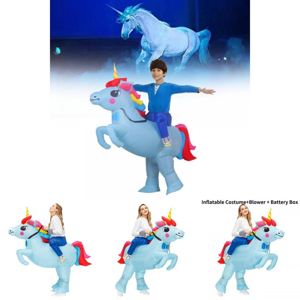 Adorable Light Blue Unicorn Pony Cartoon Costume For Halloween Festivities