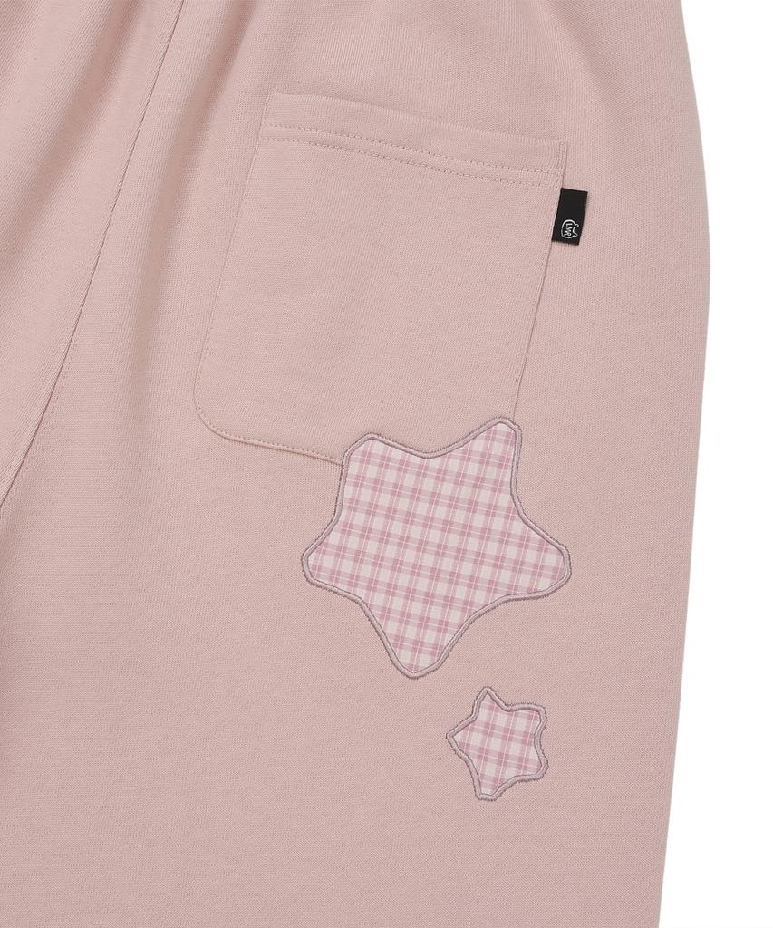 Lmr Star Applique Point String Sweatpants Pink