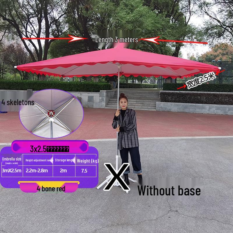 Large Outdoor Rectangular Sunshade Umbrella - Commercial Folding Awning for Courtyard