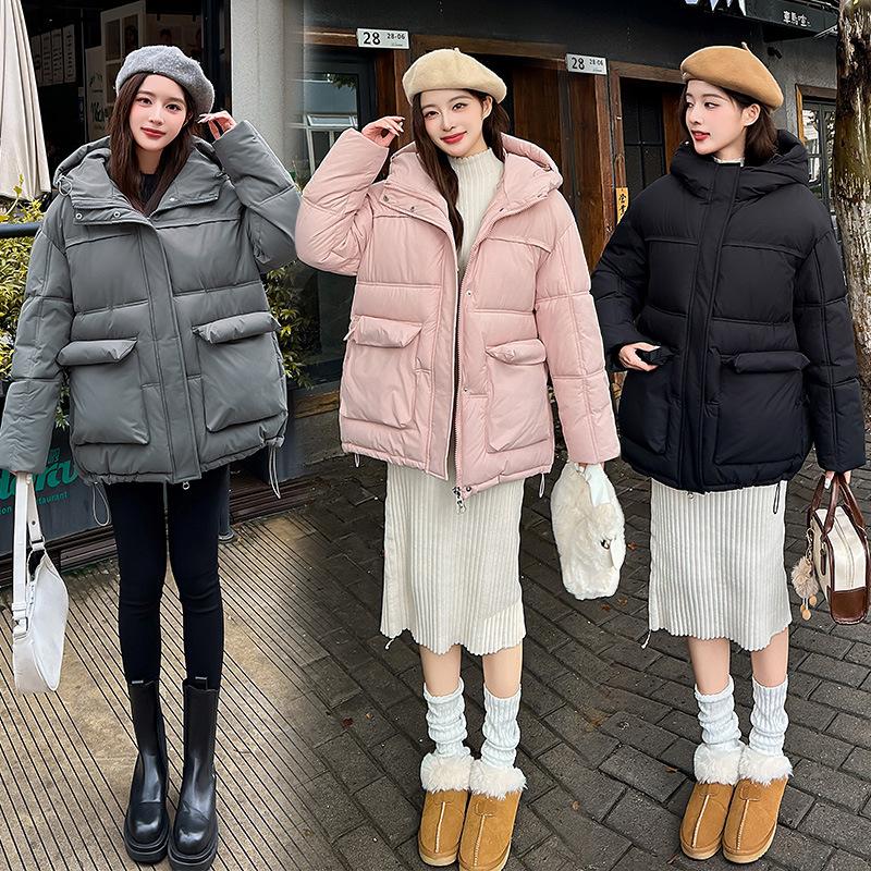 2025 Winter New Cotton-padded Clothes Hooded Women's Versatile Fashion Loose Cotton-padded Clothes Foreign-style Cotton-padded Jackets