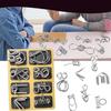 24pcs/set Metal Mind Puzzle Difficult Games Intelligence Toy Metal Brain Teaser Puzzles Classroom Reward For Teens Kids Youth