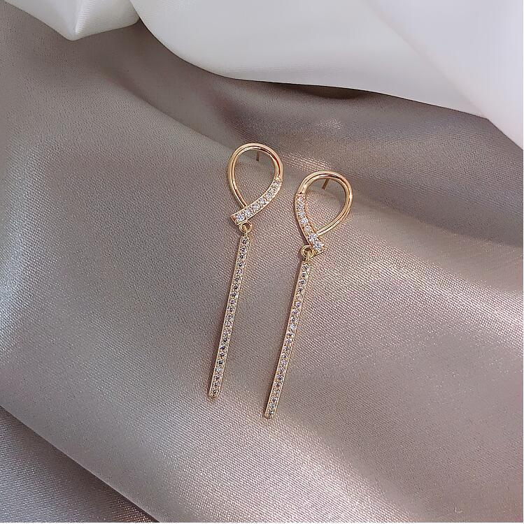 925 Silver Needle Temperament High-end Full Diamond Pearl Earrings Women's ins Wind Geometric Earrings Korean Light Luxury Earrings