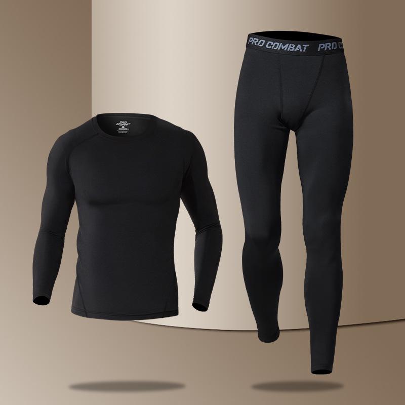 Men's Fleece-Lined Winter Base Layer Pants: High Elasticity, Quick-Drying, Warm, Tight-Fitting, Ideal for Yoga, Training, and Outdoor Sports.