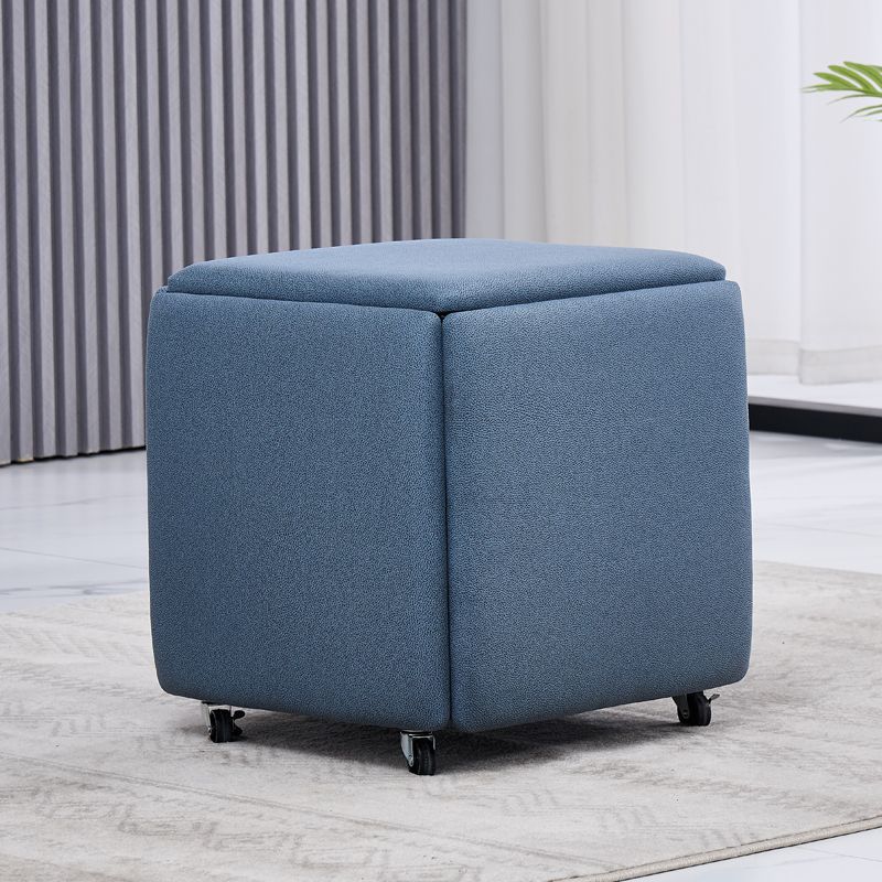 Wooden Nordic Style Storage Stool 5-in-1 Foldable Cube Ottoman Set Multifunctional Shoe Changing Bench for Entryway Living Room 37727₽