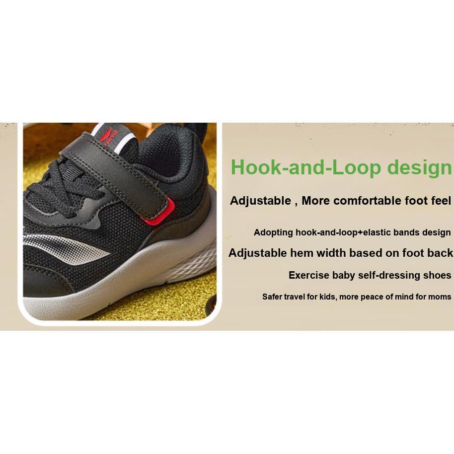 Li Ning Kids Sports Trend Low Top Running Shoes Kids sneakers Black YKNT148-3